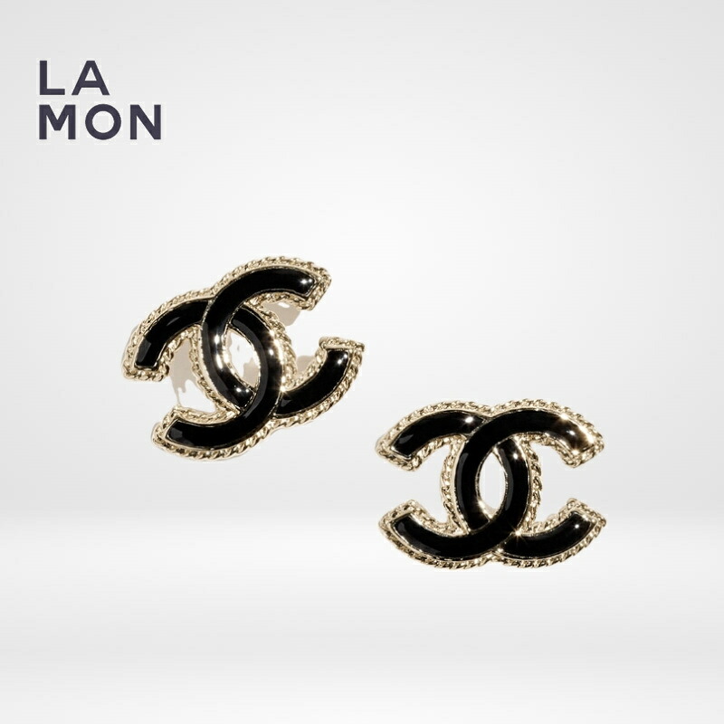 【新品】シャネル ピアス CHANEL EARRINGS ABC528 ココマーク メタル ピアス GOLD/BLACK ゴールド/ブラック系