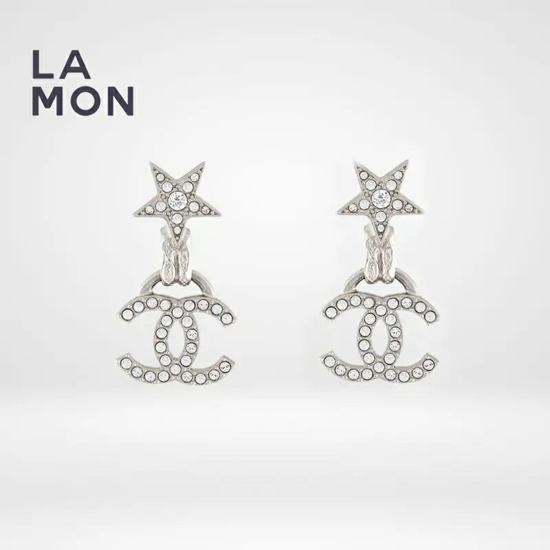 【新品】シャネル ピアス CHANEL EARRINGS ABE289 ココマーク メタル ストラス スター ピアス SILVER シルバー系｜LAMONBOUTIQUE店