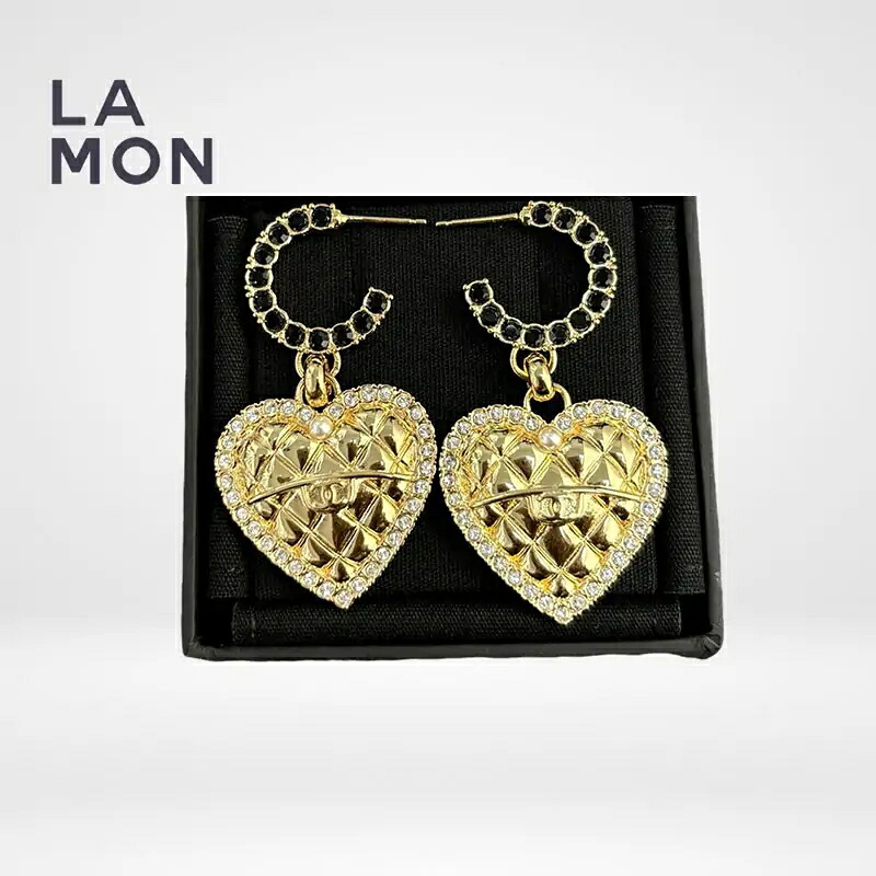 【新品】シャネル ピアス CHANEL EARRINGS ABC439 ココマーク メタル ストラス ハート ピアス GOLD ゴールド系|LAMONBOUTIQUE店