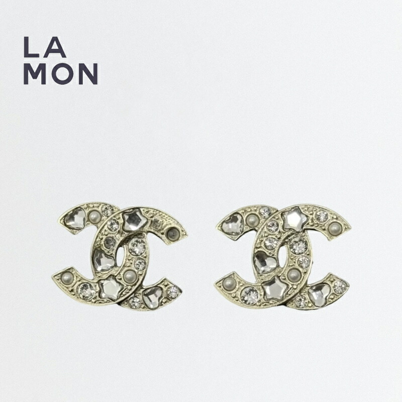 【新品】シャネル ピアス CHANEL EARRING ABF560 ココマーク メタル ストラス コスチューム パール ピアス GOLD ゴールド系