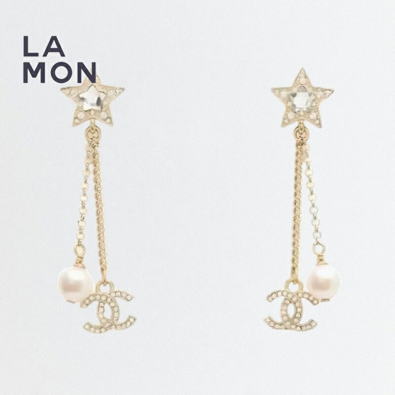 【シャネル】クローバー＆スター ピアス 楽天市場】シャネル CHANEL クローバー ピアス 金メッキ 約2.9g