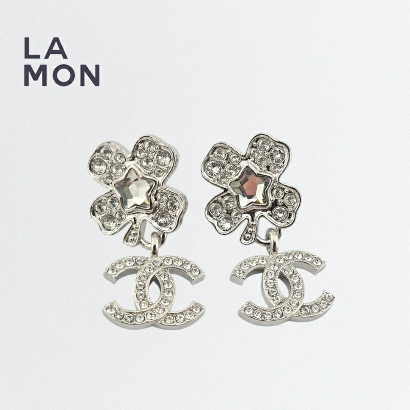 【新品】シャネル ピアス CHANEL EARRING ABF239 ココマーク メタル ストラス ピアス SILVER シルバー系