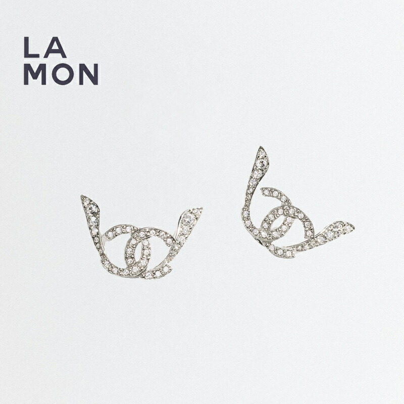 【新品】シャネル ピアス CHANEL EARRING ABF761 ココマーク メタル ストラス ピアス SILVER シルバー系