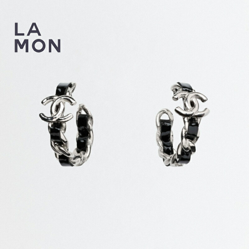 【新品】シャネル ピアス CHANEL EARRING ABF160 ココマーク メタル デニム ピアス SILVER/BLACK シルバー/ブラック系｜LAMONBOUTIQUE店
