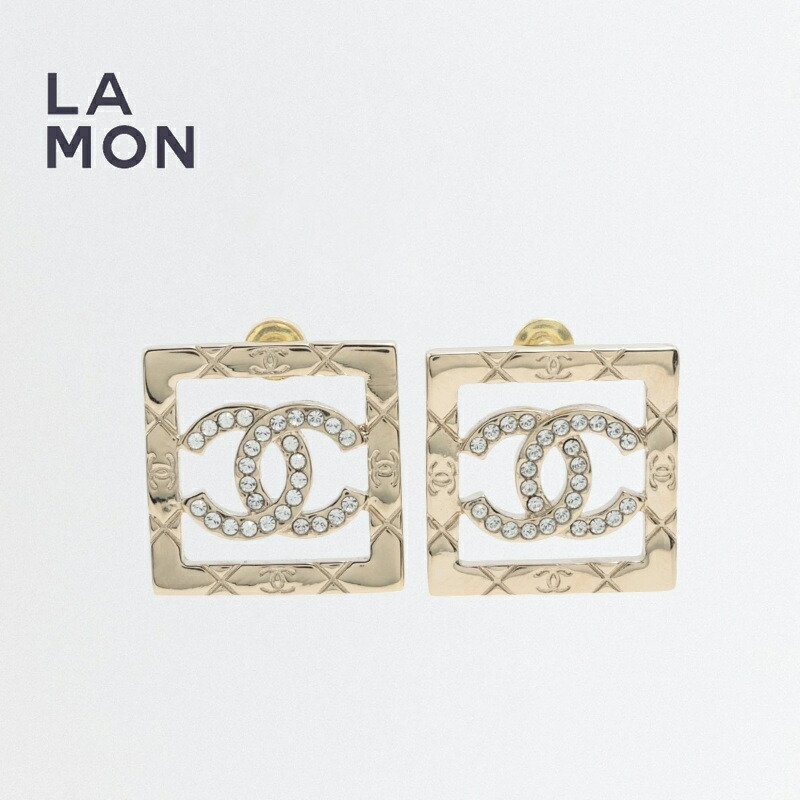 【新品】シャネル ピアス CHANEL EARRING ABF247 ココマーク メタル ストラス ピアス GOLD ゴールド系