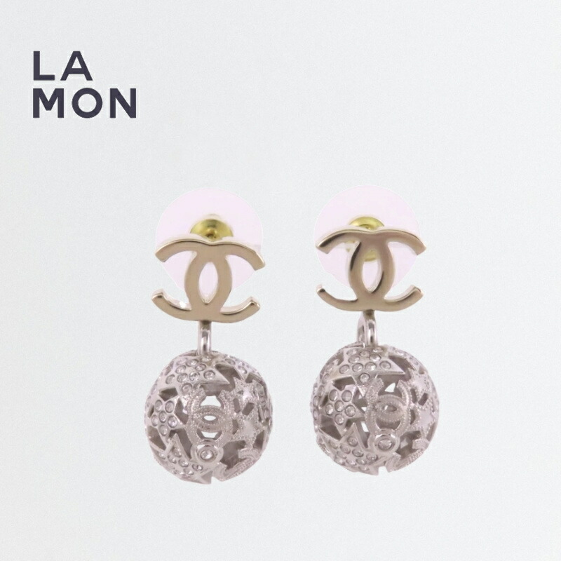 【新品】シャネル ピアス CHANEL EARRING ABG017 ココマーク メタル ストラス ピアス GOLD ゴールド系 64,350円