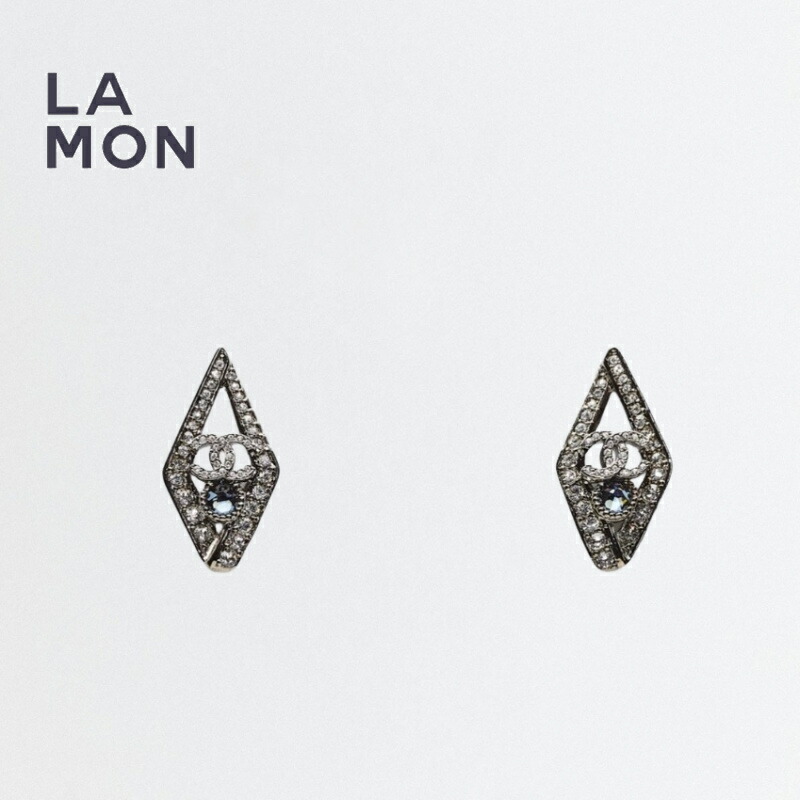 【新品】シャネル ピアス CHANEL EARRING ABG155 ココマーク メタル ストラス ピアス SILVER シルバー系|LAMONBOUTIQUE店