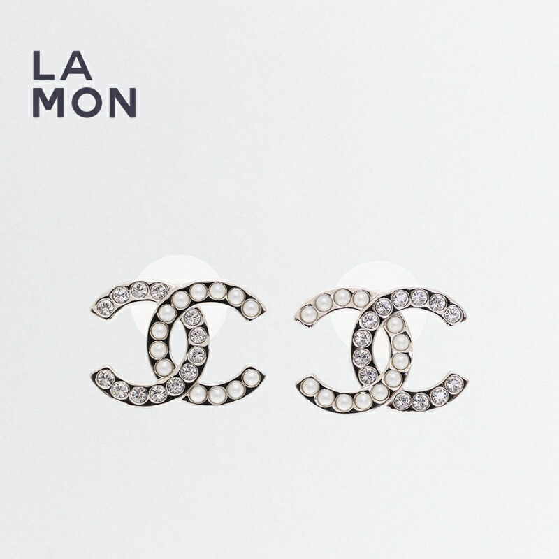 【新品】シャネル ピアス CHANEL EARRING ABG201 ココマーク メタル コスチューム パール ストラス ピアス SILVER シルバー系