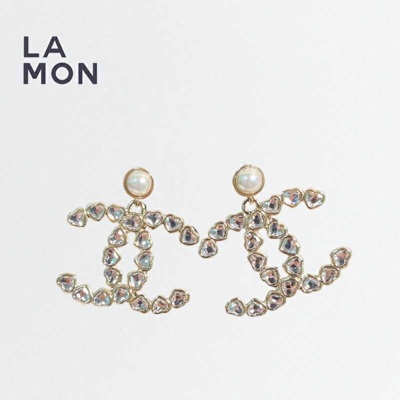 【新品】シャネル ピアス CHANEL EARRING ABG244 ココマーク メタル コスチューム パール ストラス ハート ピアス GOLD ゴールド系|LAMONBOUTIQUE店