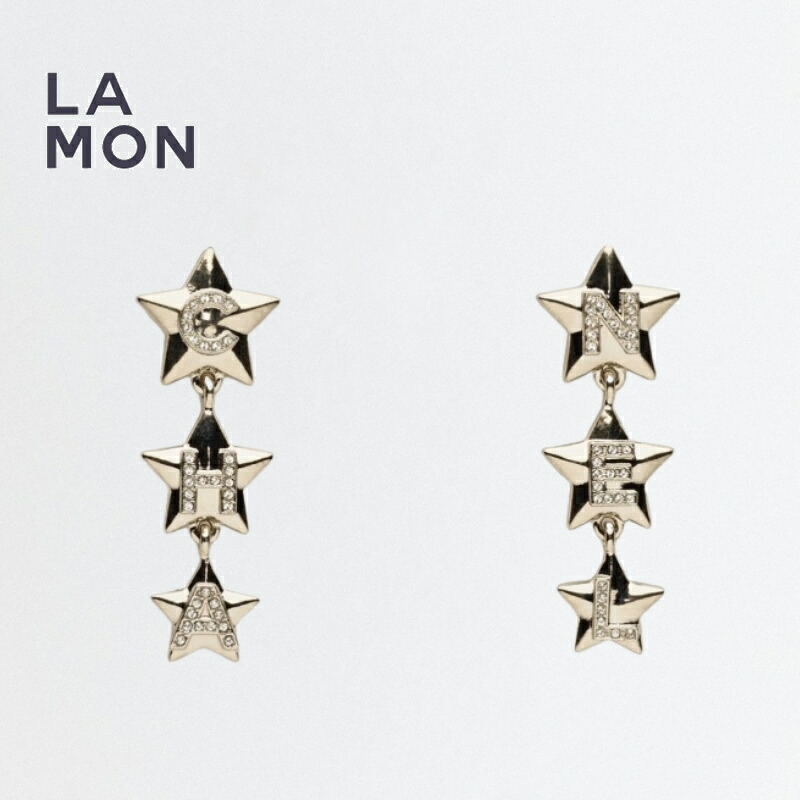 【新品】シャネル ピアス CHANEL EARRING ABG362 ココマーク メタル ストラス スター ピアス GOLD ゴールド系｜LAMONBOUTIQUE店