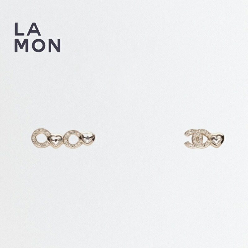 【新品】シャネル ピアス CHANEL EARRING ABG252 ココマーク メタル ストラス ハート ピアス GOLD ゴールド系