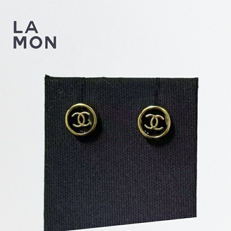 【新品】シャネル ピアス CHANEL EARRING ABG648 ココマーク メタル ピアス GOLD/BLACK ゴールド/ブラック系