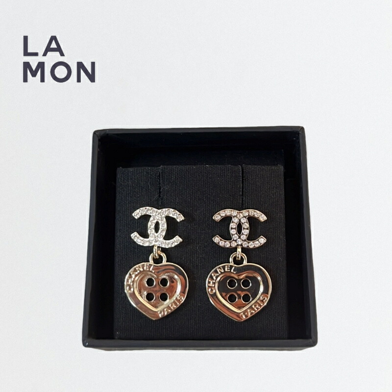 【新品】シャネル ピアス CHANEL EARRING ABG546 ココマーク メタル ストラス ピアス GOLD ゴールド系｜LAMONBOUTIQUE店