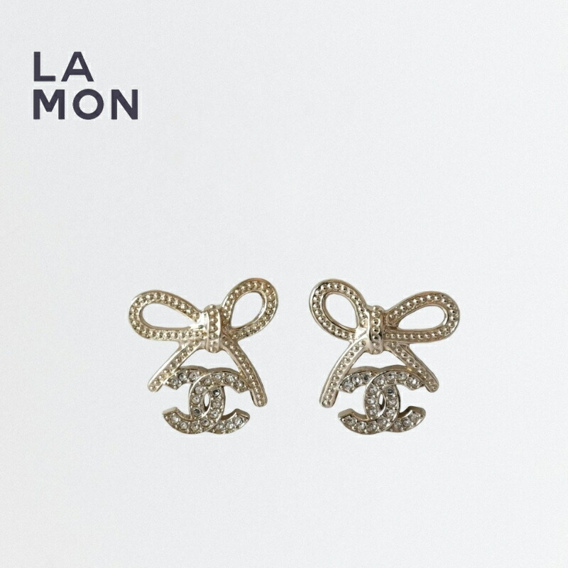 【新品】シャネル ピアス CHANEL EARRING ABG601 ココマーク メタル ストラス 蝶々結び ピアス GOLD ゴールド系 61,875円