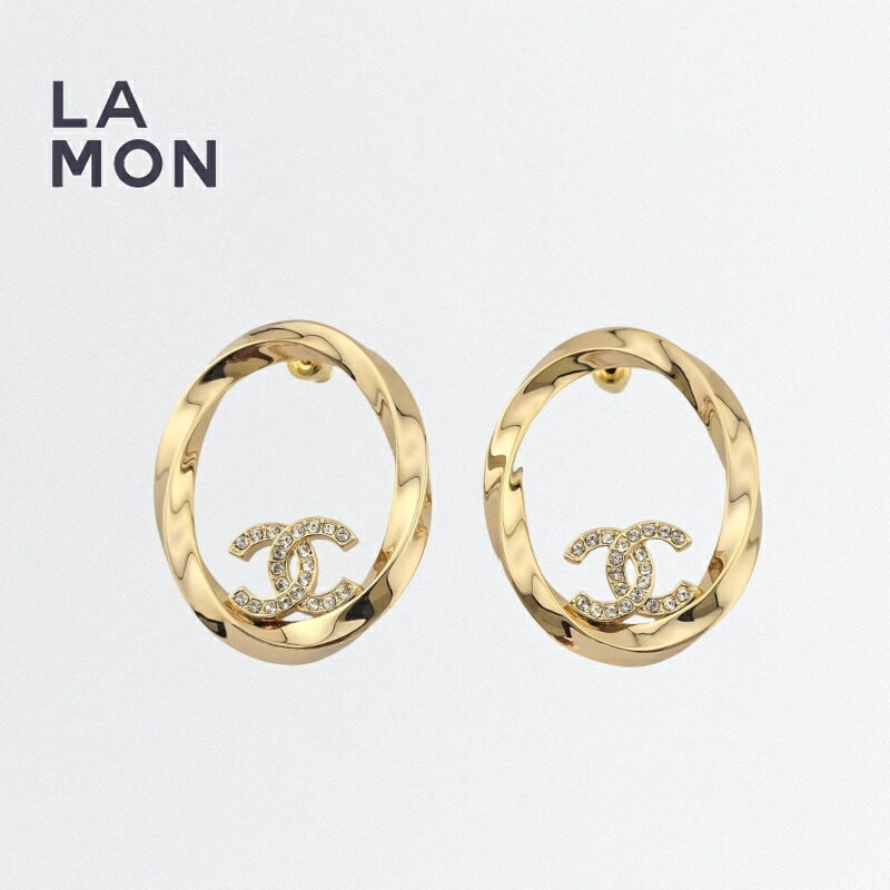 【新品】シャネル ピアス CHANEL EARRING ABG691 ココマーク メタル ストラス ピアス GOLD ゴールド系｜LAMONBOUTIQUE店