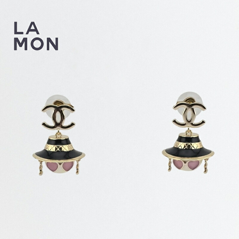 【新品】シャネル ピアス CHANEL EARRING ABG214 ココマーク メタル コスチューム パール ピアス GOLD/BLACK ゴールド/ブラック系