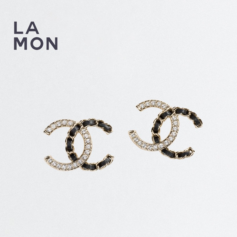 【新品】シャネル ピアス CHANEL EARRING ABG274 ココマーク メタル ストラス レザー ピアス GOLD/BLACK ゴールド/ブラック系|LAMONBOUTIQUE店