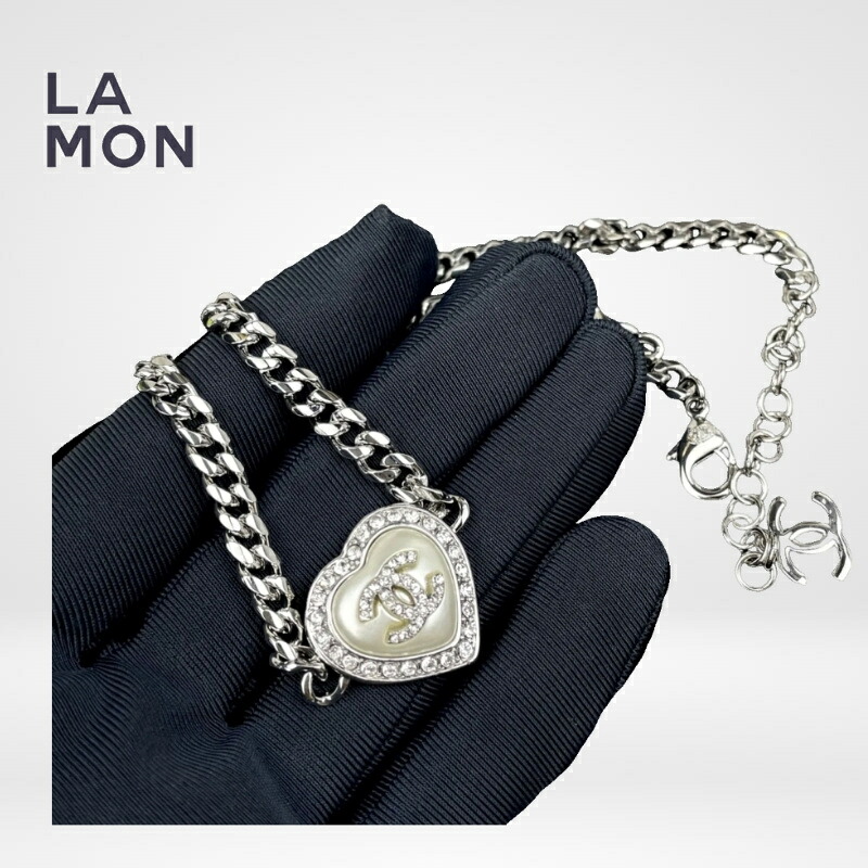【新品】シャネル ネックレス CHANEL NECKLACE ABB615 ココマーク メタル ストラス コスチューム パール ネックレス SILVER シルバー系 74,250円