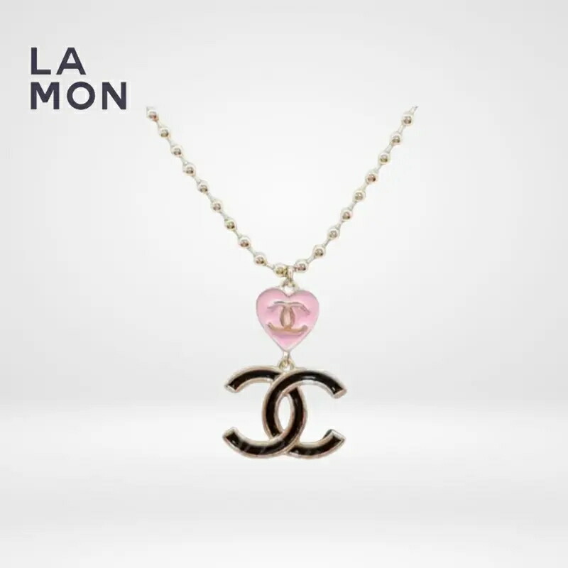 【新品】シャネル ネックレス CHANEL NECKLACE ABE012 ココマーク メタル ネックレス PINK/BLACK ピンク/ブラック系|LAMONBOUTIQUE店