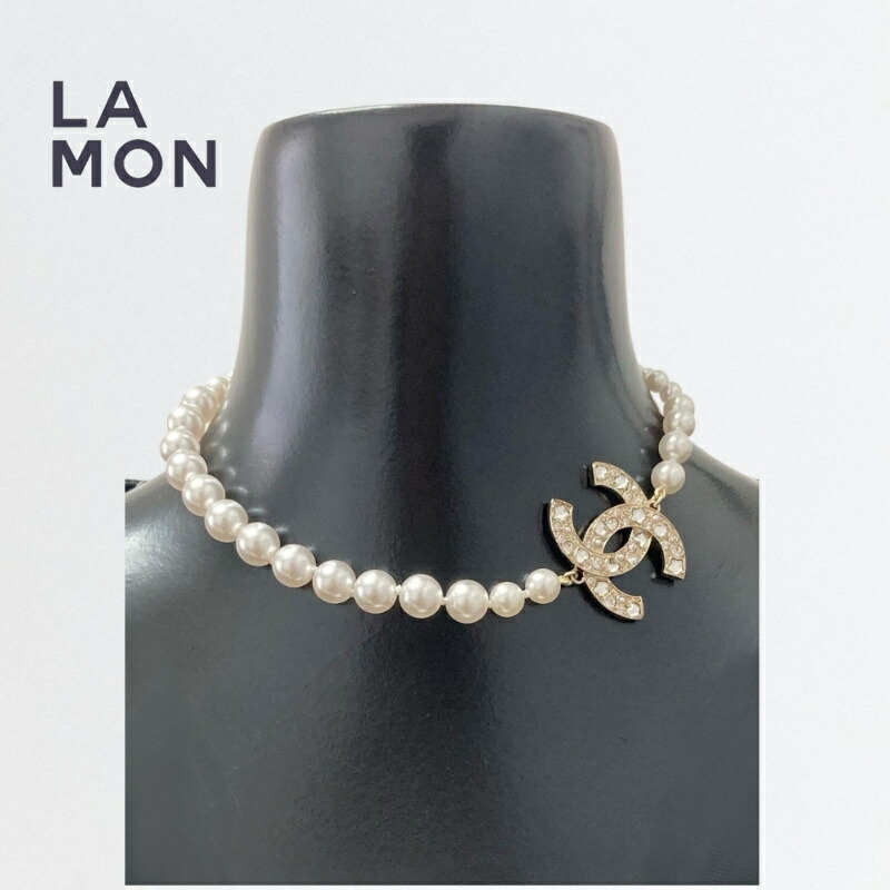 パール×ストラスがエレガント【CHANEL】ネックレス 楽天市場】シャネル CHANEL ネックレス チョーカー メタル