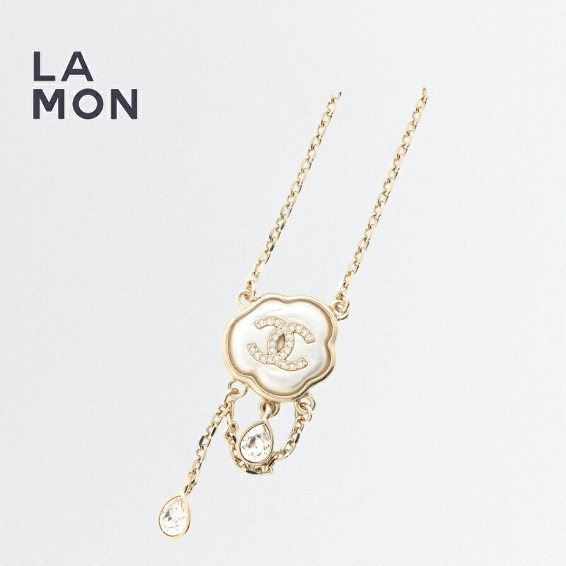【新品】シャネル ネックレス CHANEL NECKLACE ABF889 ココマーク メタル レジン ストラス ネックレス GOLD/WHITE ゴールド/ホワイト系|LAMONBOUTIQUE店