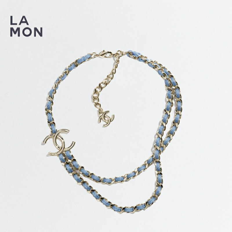 【新品】シャネル ネックレス CHANEL NECKLACE ABF163 ココマーク メタル ネックレス GOLD/BLUE ゴールド/ブルー系
