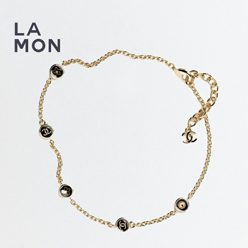 【新品】シャネル ネックレス CHANEL NECKLACE ABG572 ココマーク メタル レザー ストラス ネックレス GOLD/BLACK ゴールド/ブラック系