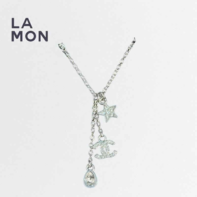 【新品】シャネル ネックレス CHANEL NECKLACE ABG889 ココマーク メタル ストラス ネックレス SILVER シルバー系|LAMONBOUTIQUE店