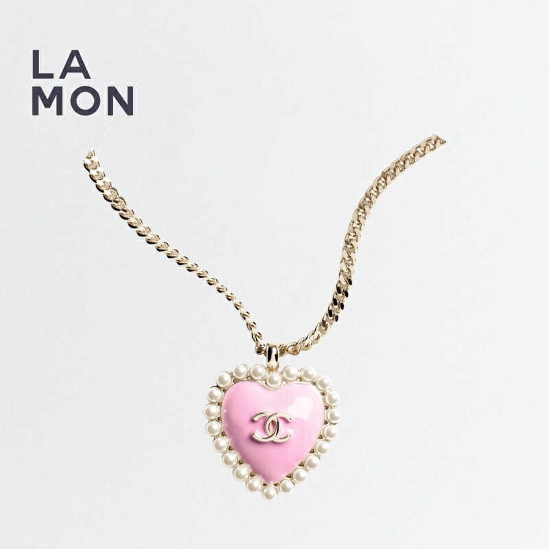 【新品】シャネル ネックレス CHANEL NECKLACE ABG221 ココマーク メタル コスチューム パール レジン ネックレス GOLD/PINK ゴールド/ピンク系|LAMONBOUTIQUE店