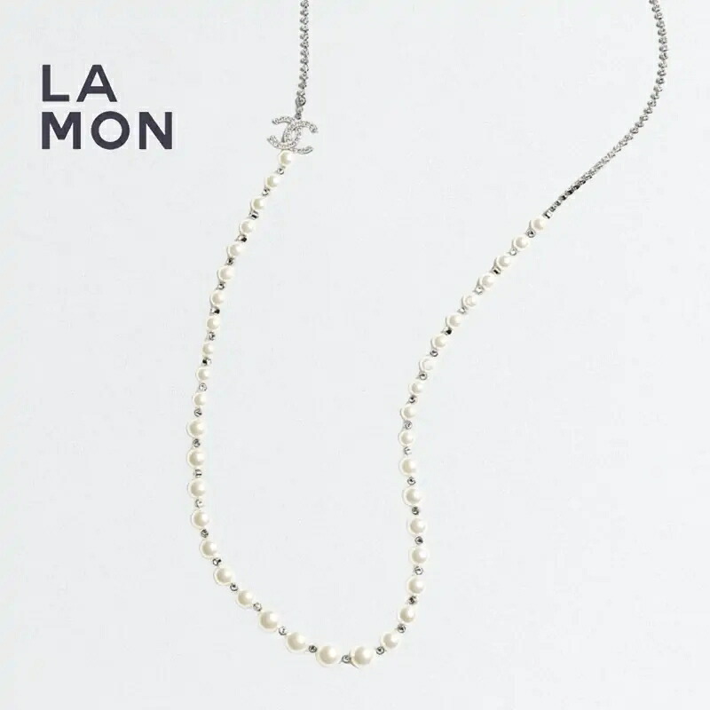 【新品】シャネル ネックレス CHANEL NECKLACE ABG212 ココマーク メタル コスチューム パール ストラス ネックレス SILVER/WHITE シルバー/ホワイト系｜LAMONBOUTIQUE店