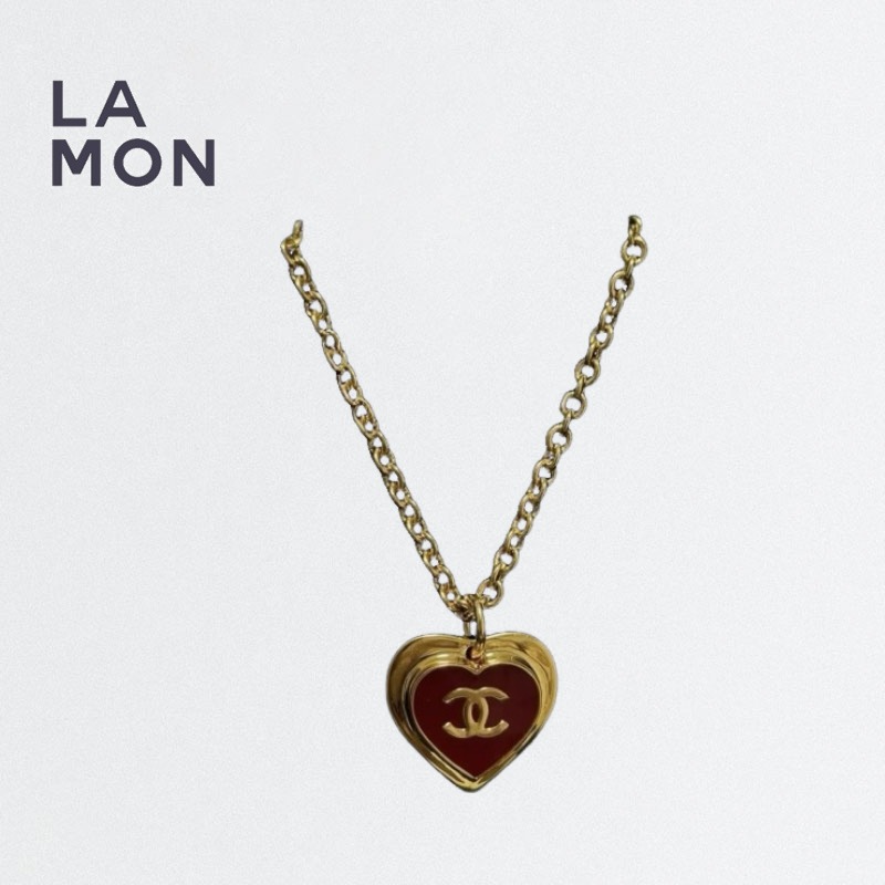 【新品】シャネル ネックレス CHANEL NECKLACE ABH168 ココマーク メタル ネックレス GOLD/RED ゴールド/レッド系｜LAMONBOUTIQUE店