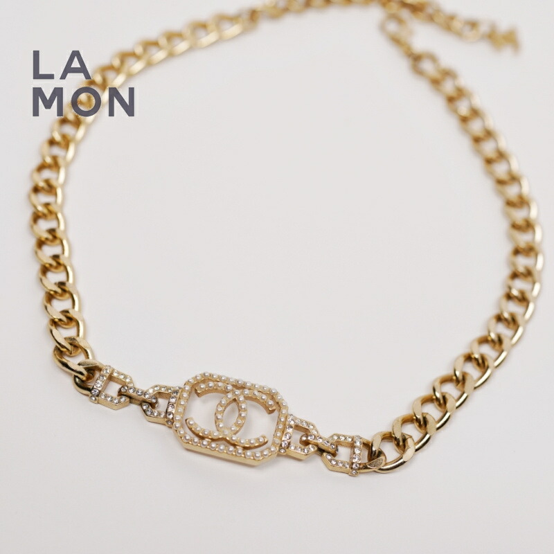 【中古品|USED】シャネル ネックレス USED CHANEL NECKLACE ココマーク メタル ストラス コスチューム パール ネックレス GOLD ゴールド系 GRADE A