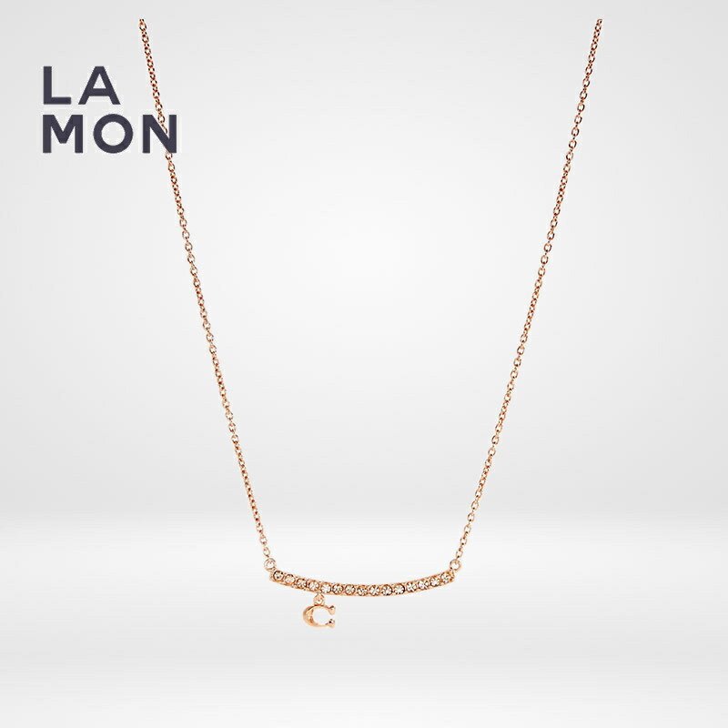 コーチ ネックレス COACH 91431 Signature Pave Bar Necklace ネックレス ROSE GOLD ローズゴールド系