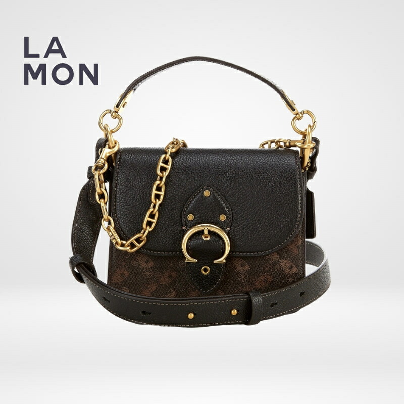 コーチ ショルダーバッグ COACH 4603 Beat Shoulder Bag 18 With Horse And Carriage Print ビート ショルダーバッグ Truffle Black ブラック系｜LAMONBOUTIQUE店