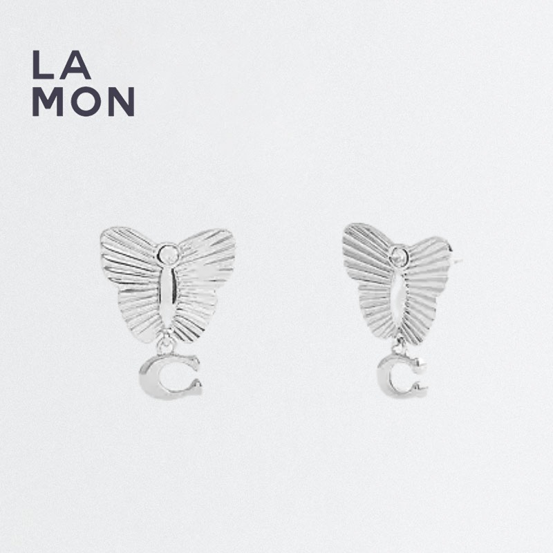 コーチ ピアス COACH CBW79 Butterfly Drop Earrings メタル ピアス SILVER シルバー系|LAMONBOUTIQUE店