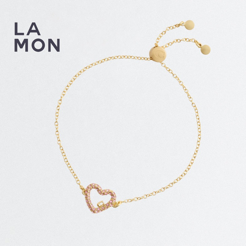 コーチ ブレスレット COACH 37493586GLD Signature Pav? Heart Slider Bracelet メタル ブレスレット GOLD ゴールド系|LAMONBOUTIQUE店