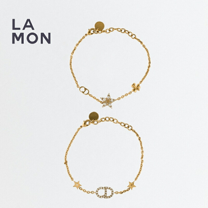 【新品】ディオール ブレスレット DIOR CLAIR D LUNE BRACELET SET メタル クリスタル ブレスレット GOLD ゴールド系