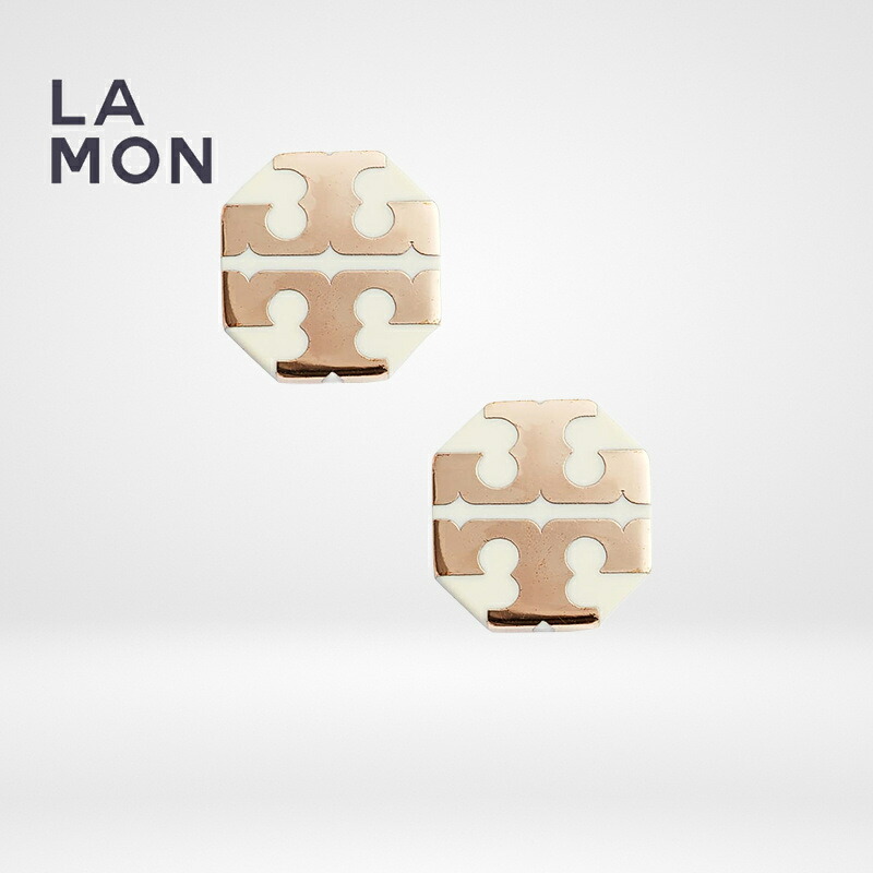 トリーバーチ ピアス TORY BURCH 47428 T-STRETCH LOGO STUD EARRING ロゴ ピアス GOLD/IVORY ゴールド/アイボリー 系|LAMONBOUTIQUE店