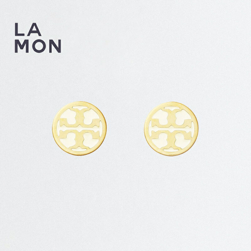 トリーバーチ ピアス TORY BURCH 135314 700 MILLER ENAMEL STUD EARRING TORY GOLD/NEW IVORY ゴールド/アイボリー系|LAMONBOUTIQUE店