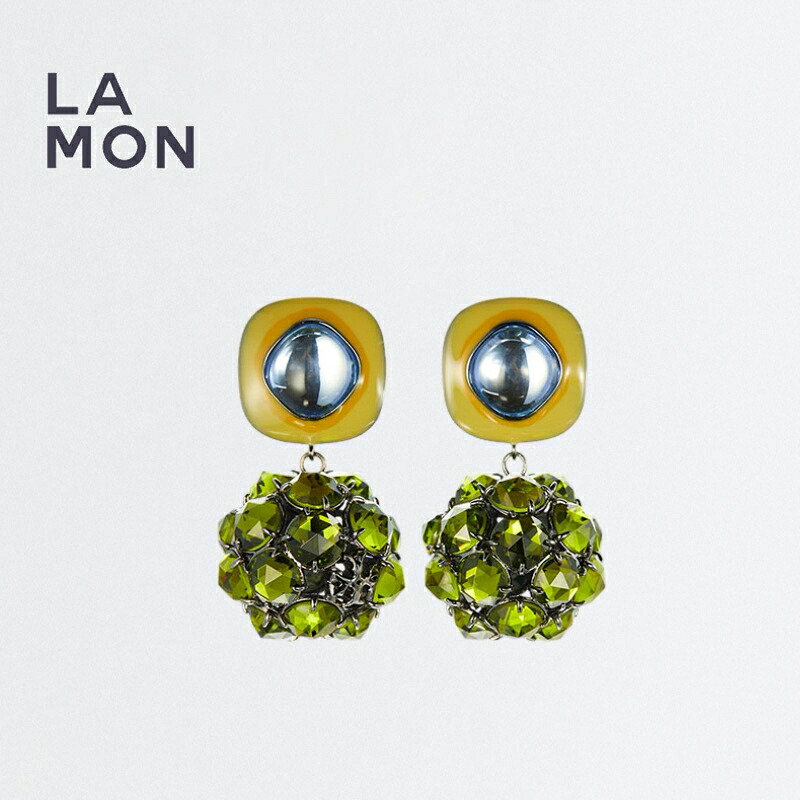 トリーバーチ ピアス TORY BURCH 143736 300 EMBELLISHED DROP EARRING ロゴ ピアス SILVER/Olivine シルバー/グリーン系|LAMONBOUTIQUE店