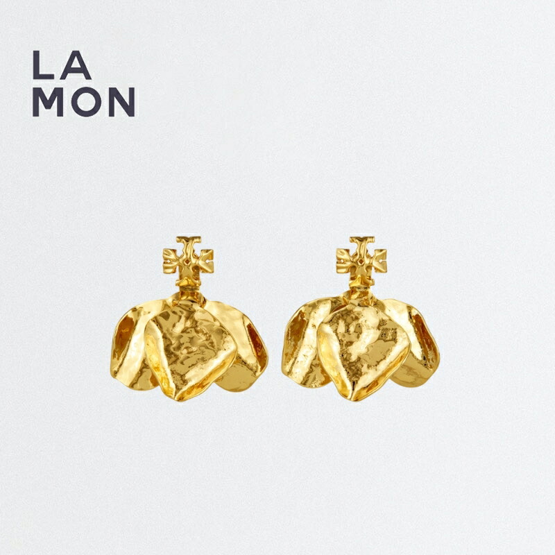 トリーバーチ ピアス TORY BURCH 149736 700 ROXANNE FRONT BACK EARRING ロゴ ピアス GOLD ゴールド系｜LAMONBOUTIQUE店