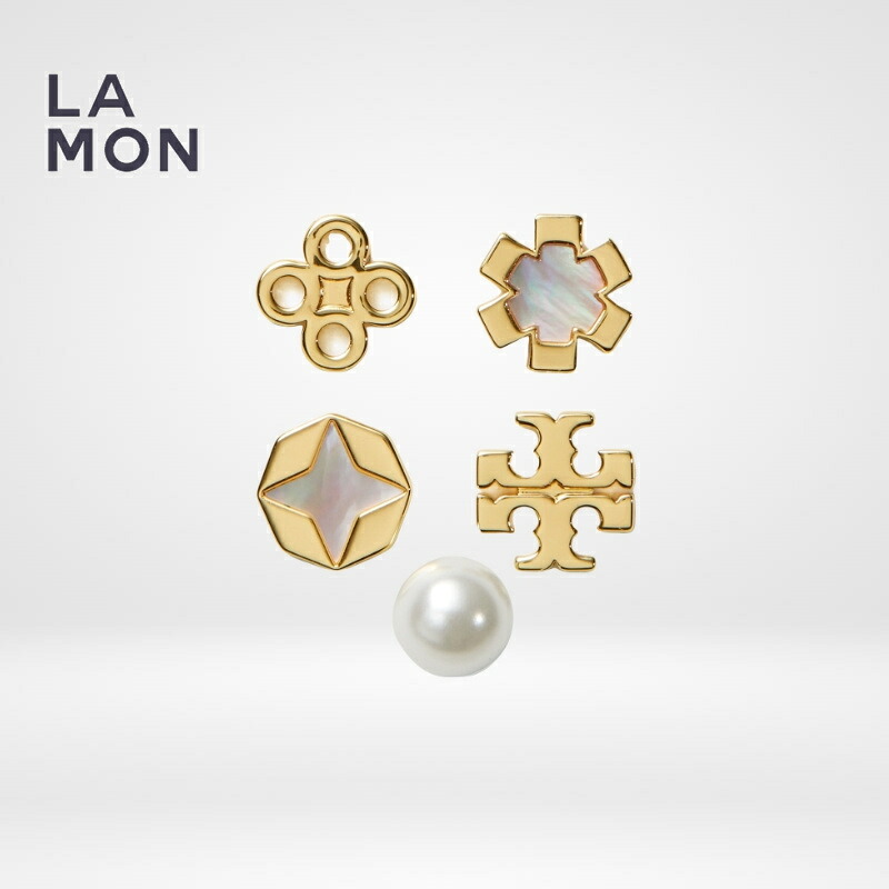 トリーバーチ ピアス TORY BURCH 157220 700 KIRA CLOVER STUD EARRING SET キラ ロゴ メタル ピアス Gold ゴールド系｜LAMONBOUTIQUE店