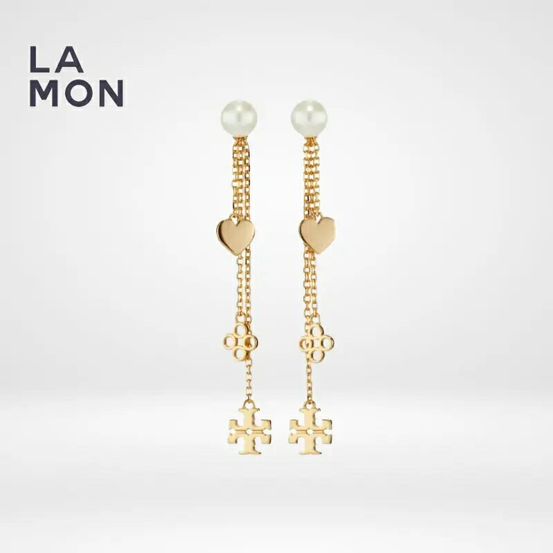 トリーバーチ ピアス TORY BURCH 157213 700 LINEAR KIRA EARRING キラ パール メタル ピアス Gold/Cream ゴールド/ホワイト系｜LAMONBOUTIQUE店