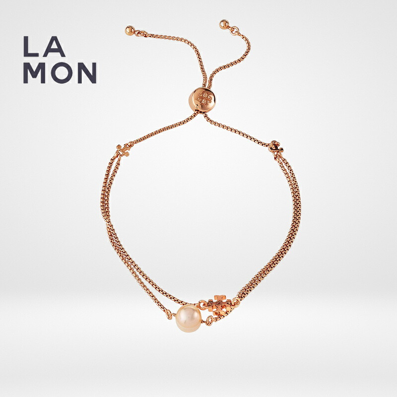 トリーバーチ ブレスレット TORY BURCH 65158 KIRA PEARL SLIDER BRACELET キラ パール スライダー ブレスレット ローズゴールド Rose Gold｜LAMONBOUTIQUE店 10,951円