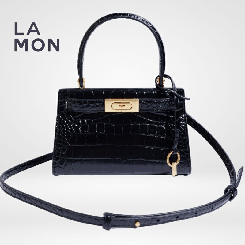 トリーバーチ ショルダーバッグ TORY BURCH 75269 001 Lee Radziwill Embossed Petite Bag ショルダーバッグ Black ブラック系｜LAMONBOUTIQUE店