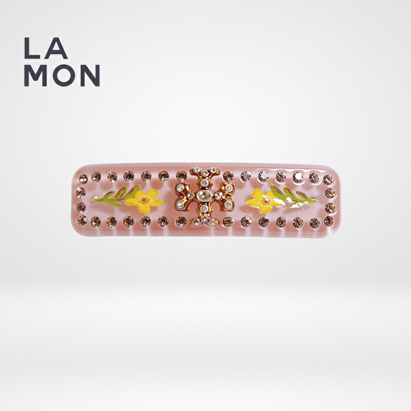 トリーバーチ バレッタ TORY BURCH 85650 800 ROXANNE EMBELLISHED SMALL BARRETTE ロクサーヌ エンベリッシュ スモール バレッタ Gold/Coral ゴールド/コーラル｜LAMONBOUTIQUE店