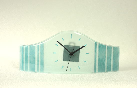 置時計 置き時計 cnoav15x40turquoise   水呑み青写真置時計 ハンガリー共和国製 硝子置時計
