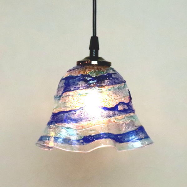 ベネチアングラスランプ シャンデリヤともし火 ベネチアンガラス 喫茶店風照明ランプ di-small-smerlate-sbruffo-blue-lightblue-sc