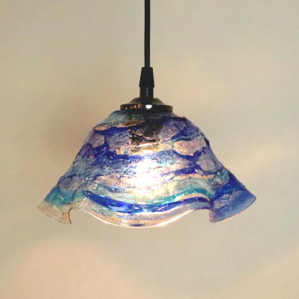 ベネチアングラスランプ シャンデリヤともし火 ベネチアンガラス 喫茶店風照明ランプ di-wide-smerlate-sbruffo-blue-lightblue-sc