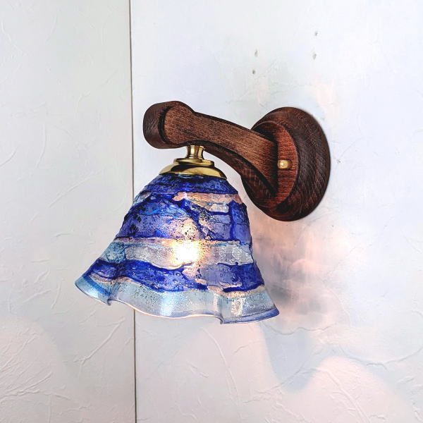 ブラケットライト 壁掛け照明 ブラケットランプ fc-ww016g-small-smerlate-sbruffo-blue-lightblue|時計とランプの専門店ランパデール